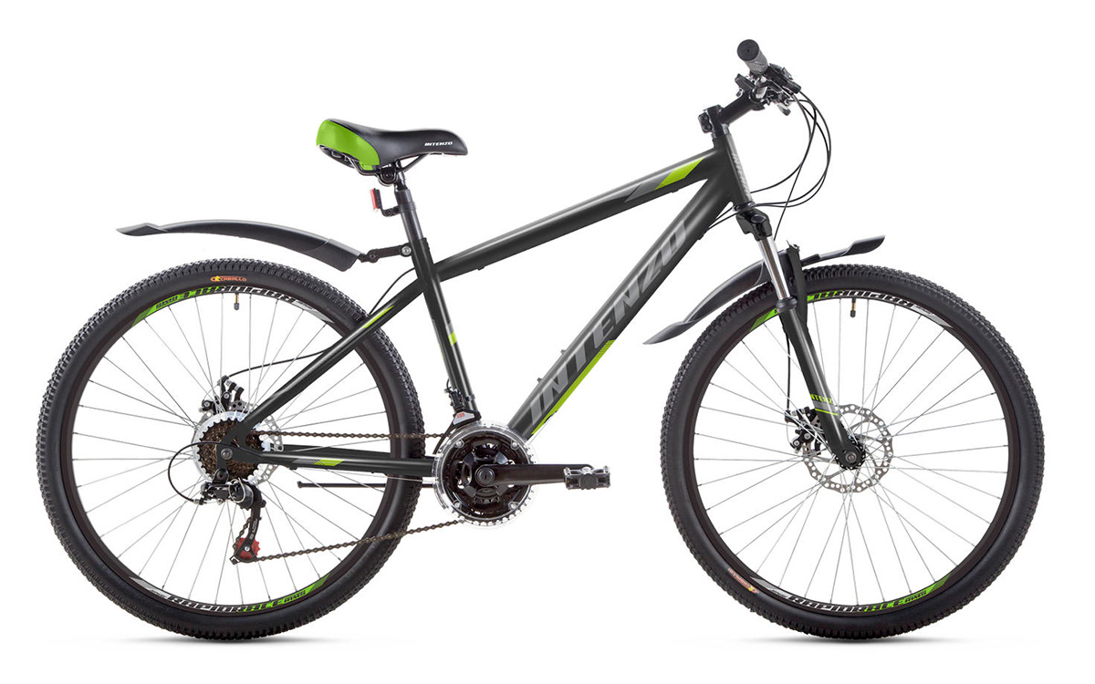 Фотография Велосипед Intenzo DAKAR 26" 2021, размер L, Черно-зеленый 